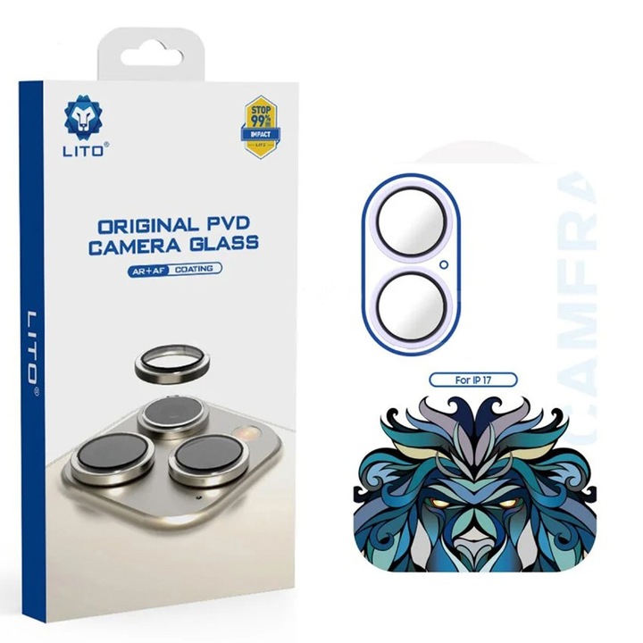 Фолио за iPhone 17 - Lito Titanium AR Стъкло за камера - Светло лилаво