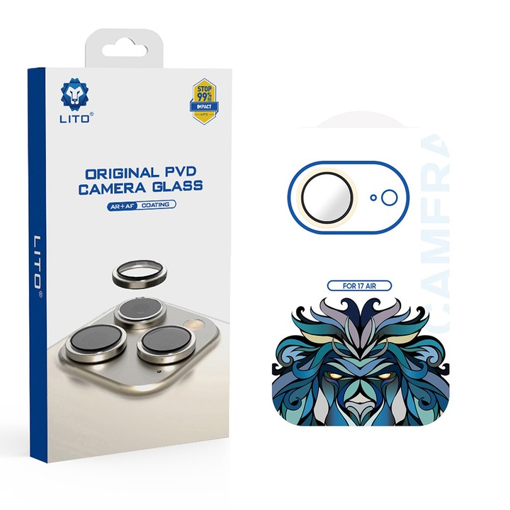 Folie telefon Lito sticlă securizată, transparentă, auriu, iPhone 17 Air