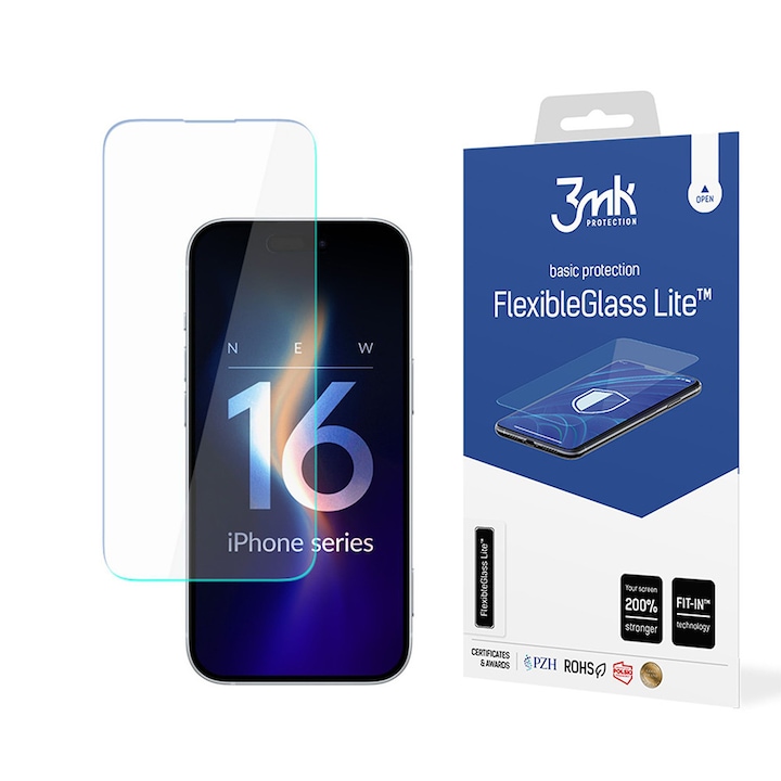 Folie pentru iPhone 16 Pro Max - 3mk FlexibleGlass Lite - Clear