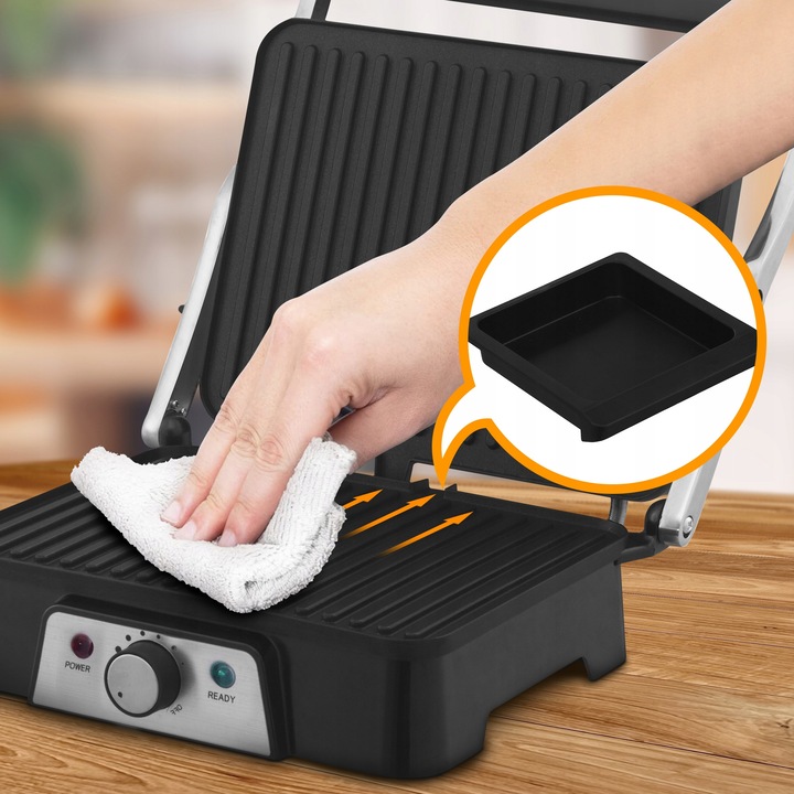 Grill electric Extralink SJ-36, pliabil, 2000W, negru, 33x15x30cm
