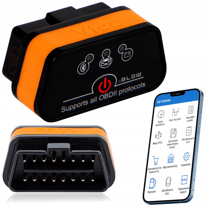 Диагностичен интерфейс OBD2, Blow, Bluetooth 4.0, комплект с инструкции на румънски и английски език