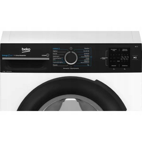 Masina de spalat rufe Beko b300, 9kg, 1200rpm, alb-negru, 51,8x60x84,5cm