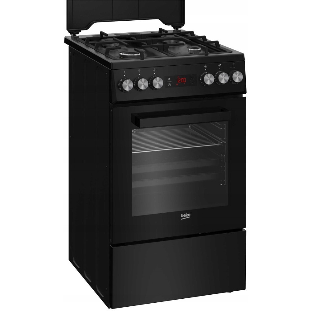 Aragaz cu cuptor electric, Beko, 4 arzatoare, 60l, negru, 50cm