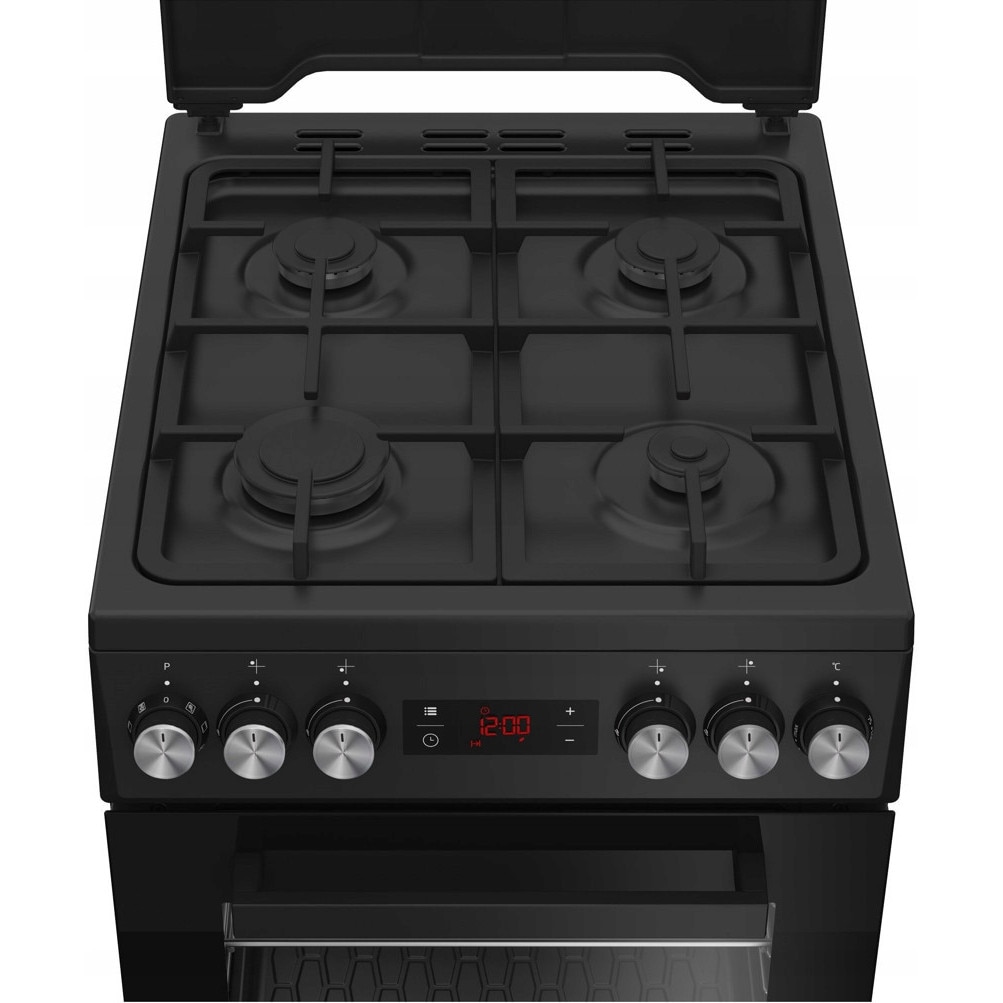 Aragaz cu cuptor electric, Beko, 4 arzatoare, 60l, negru, 50cm