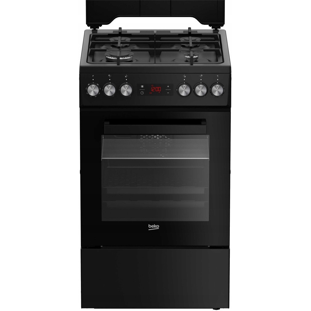 Aragaz cu cuptor electric, Beko, 4 arzatoare, 60l, negru, 50cm