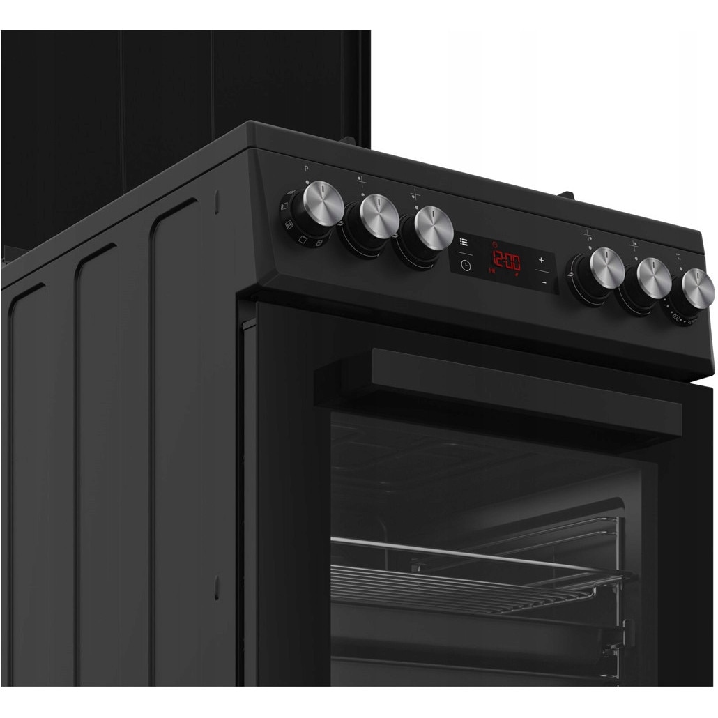 Aragaz cu cuptor electric, Beko, 4 arzatoare, 60l, negru, 50cm