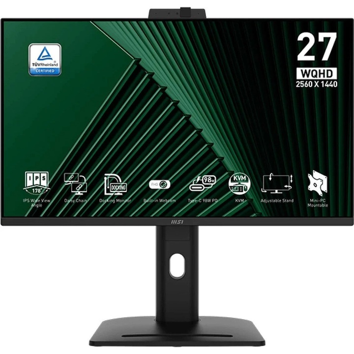 Монитор 27" MSI Pro MP275QPDG IPS 2560x1440px, 100Hz, 1ms, черен