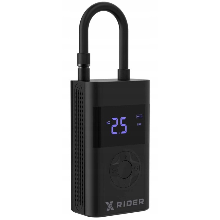 Електрическа помпа XRIDER, 60W, налягане 150 Psi, пълен комплект с 4 адаптера, 12.5x4.6x7.1cm, многоцветна