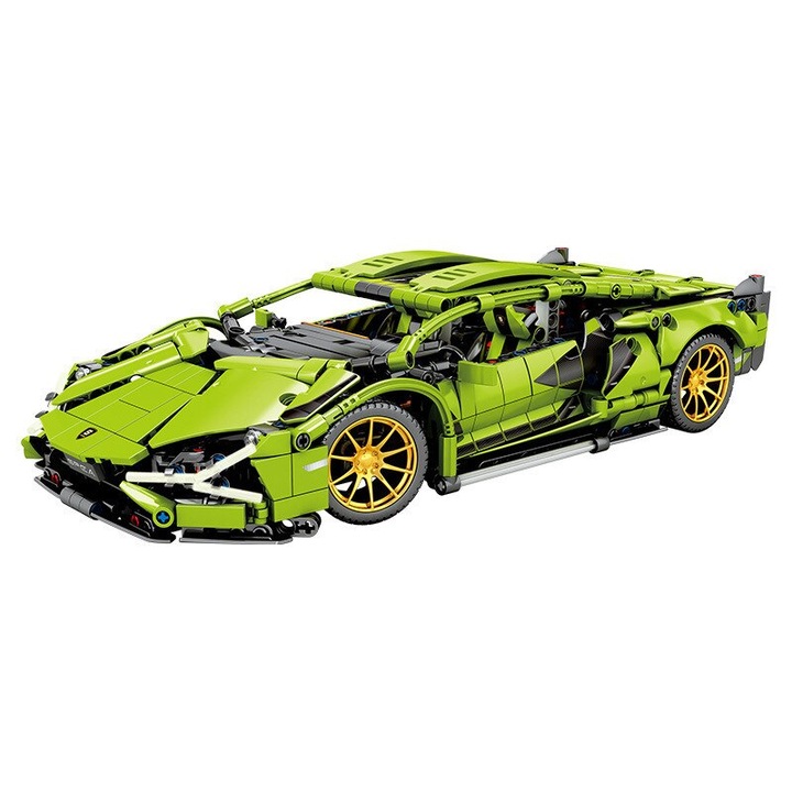 Set de constructie masina sport, 1280 piese, 36 cm, verde