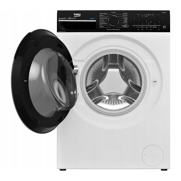 Masina de spalat rufe Beko B5WFU58408WBDC, 8 kg, 1400 rpm, alb-negru, 51,8x60x84 cm
