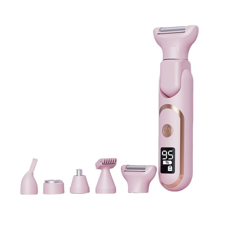 Set epilator electric 5 in 1, pentru parul de pe picioare, subrat si zone intime, incarcare USB, multicolor