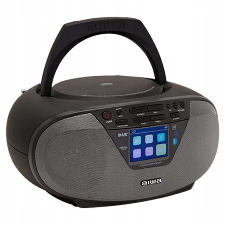 Аудио система Aiwa boombox, Bluetooth, 6W, DAB+/FM, 260x220x128 мм, черна