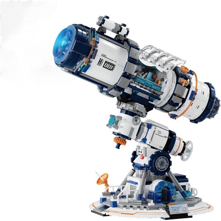 Set de constructie telescop spatial, 995 piese, accesorii, multicolor, 6 ani+