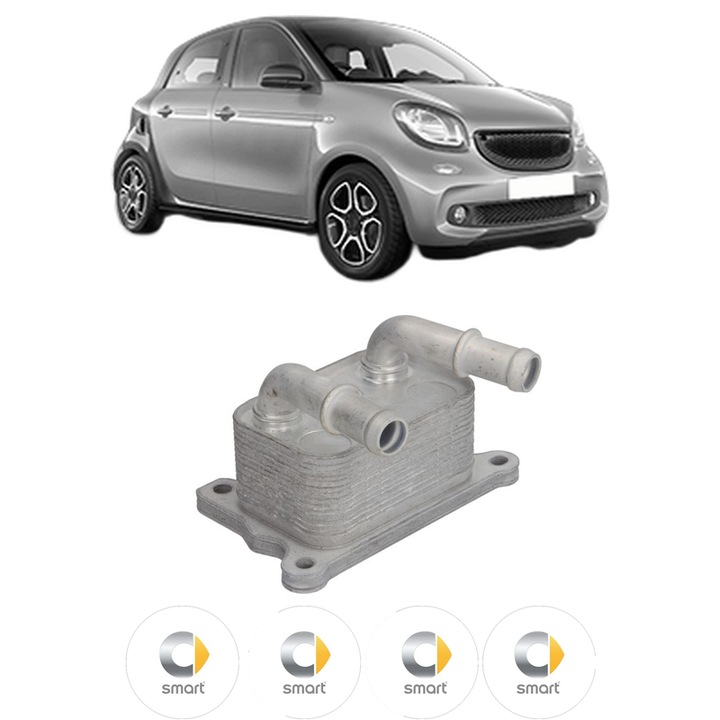 Radiator racire ulei SMART FORFOUR Hatchback (453) din 2016 KW 80 CP 109 CMC 898, Auto, din aluminiu, 4x Stickere auto cu SMART