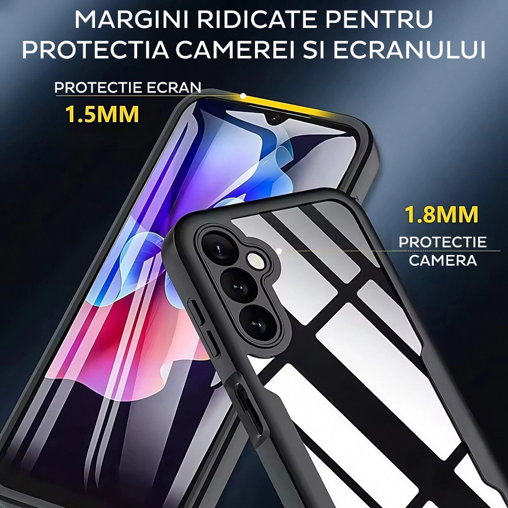 Husa pentru Samsung Galaxy A57 5G DaDen® ColorVerse 360, Antisoc, Protectie completa spate-ecran, Negru