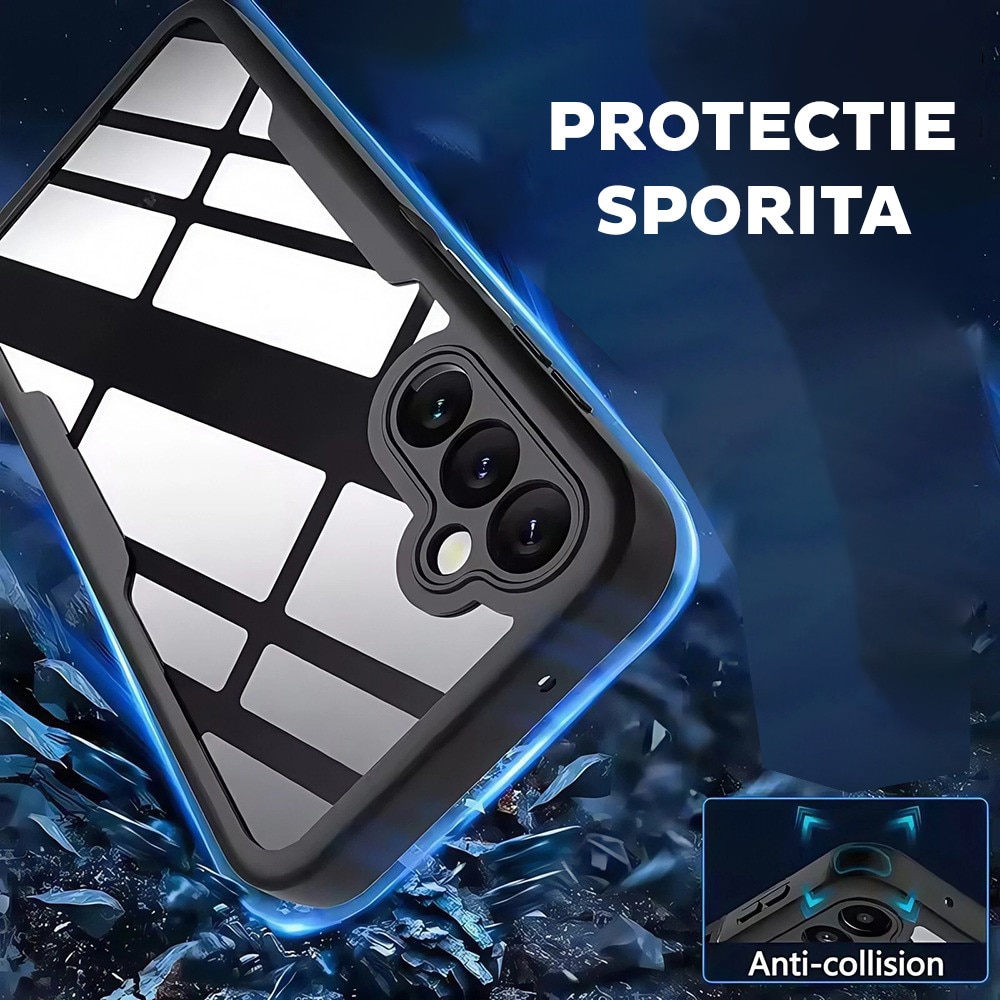 Husa pentru Samsung Galaxy A57 5G DaDen® ColorVerse 360, Antisoc, Protectie completa spate-ecran, Negru