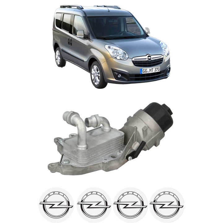 Radiator racire ulei OPEL COMBO Tour (X12) din 2012 KW 77 CP 105 CMC 1598, Auto, din aluminiu, 4x Stickere auto cu OPEL