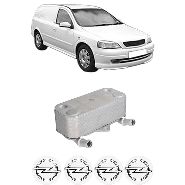 Radiator racire ulei OPEL ASTRA G Estate Van (F70) din 1999-2005 KW 60 CP 82 CMC 1995, Auto, din aluminiu, 4x Stickere auto cu OPEL