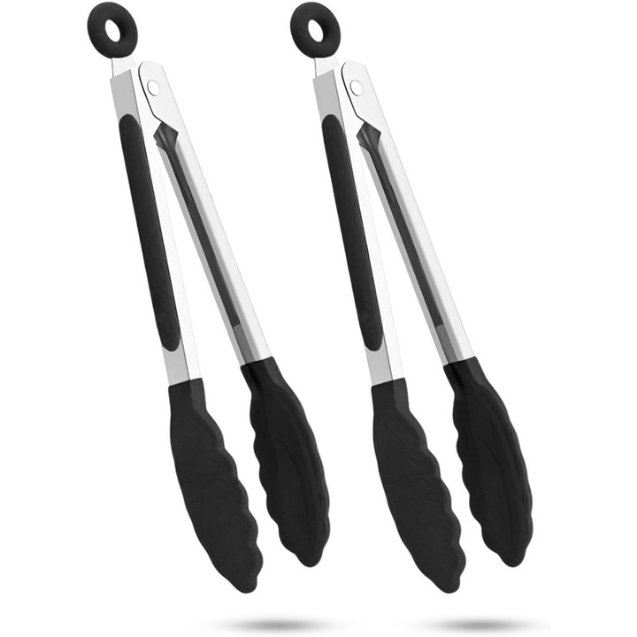 Кухненски щипки Kengege, комплект от 2 броя, 26.5x34.5см, неръждаема стомана, със силиконови накрайници