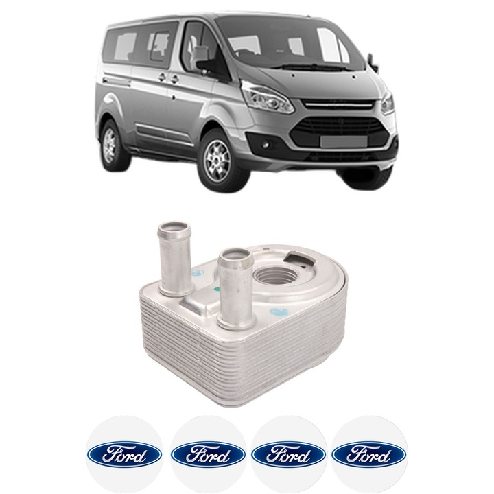 Radiator racire ulei FORD TOURNEO CUSTOM V362 Bus (F3) din 2020-2023 KW 92 CP 125 CMC 996, Auto, din aluminiu, 4x Stickere auto cu FORD