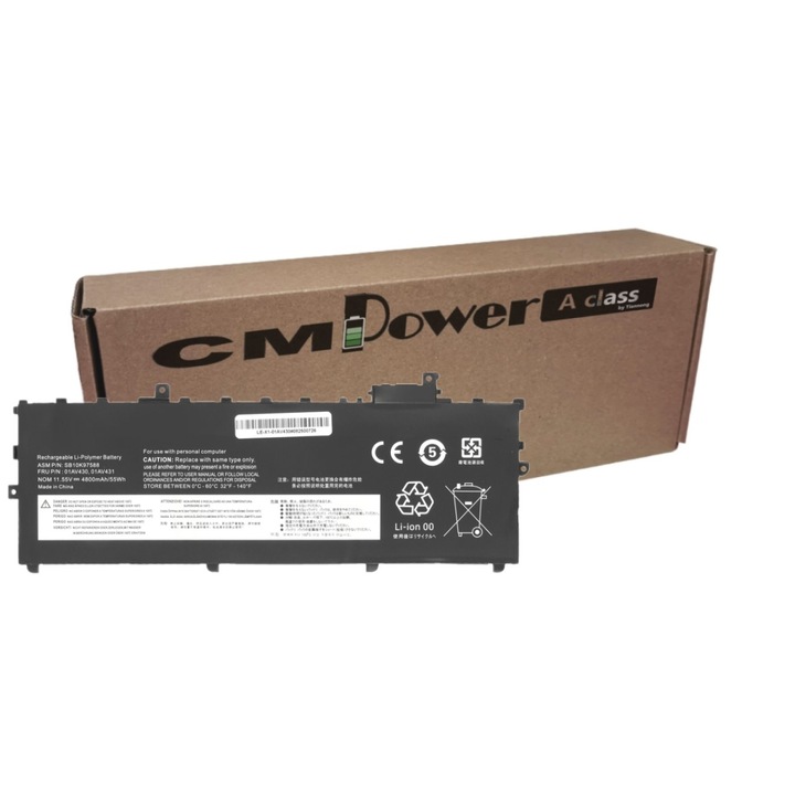 Baterie laptop CM Power Clasa A compatibila cu Lenovo Thinkpad X1 Carbon 2018, G6 (gen5, gen6) 01AV429 01AV430 01AV431