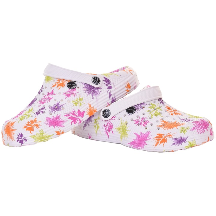 Saboti dama Martinus, spuma, cu imprimeu floral, multicolor