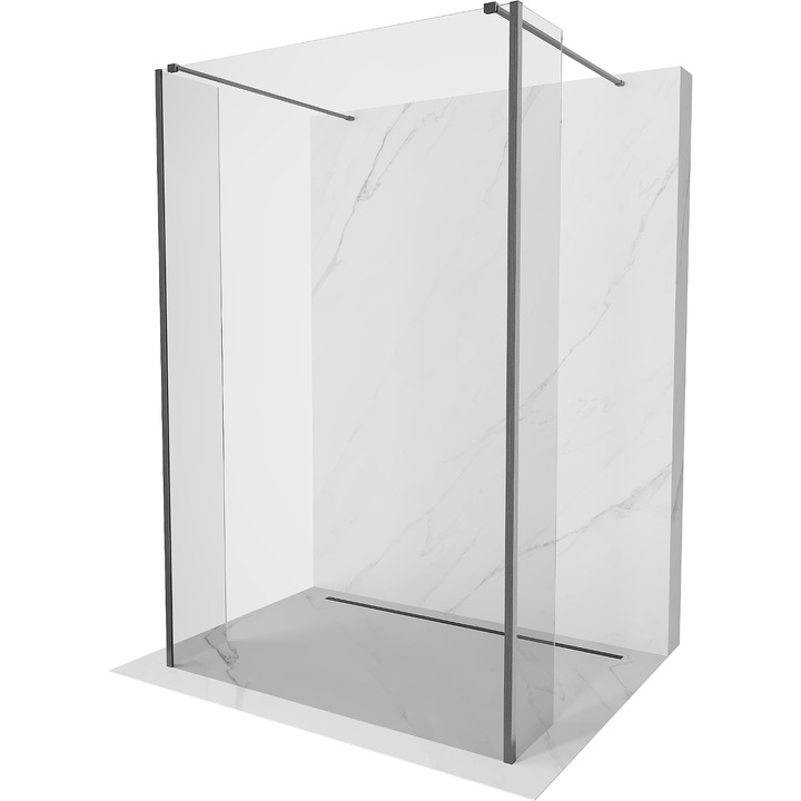 Mexen Kioto paravan de dus tip freestanding 105 x 30 x 30 cm, transparent, gri capacit superb - 800-105-030-222-66-00-030