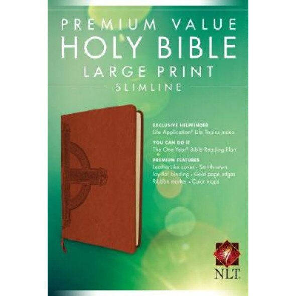 Premium Value Slimline Bible Large Print NLT, Cross,