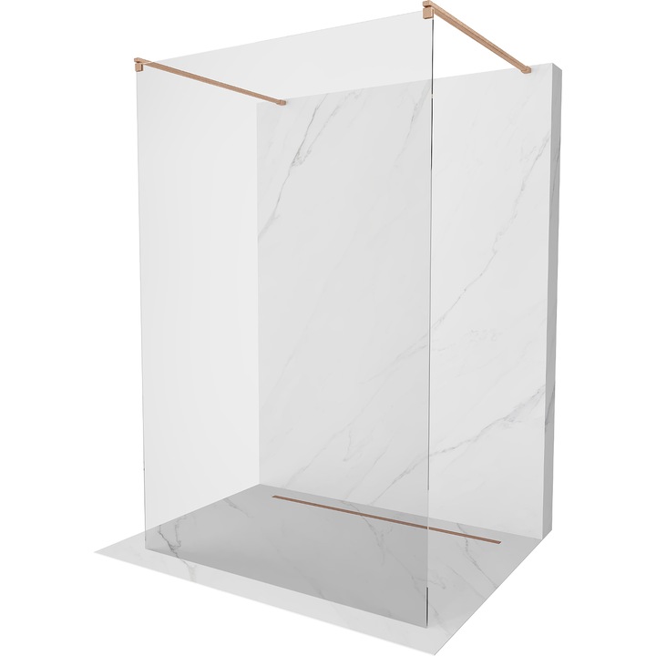 Paravan dus Mexen Kioto 120x200cm, transparent 8mm, cupru periat
