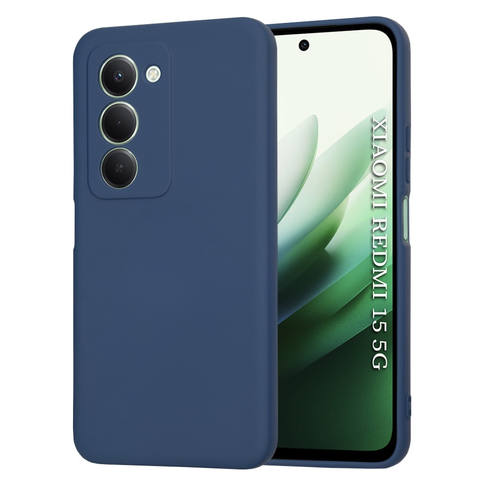Husa pentru Xiaomi Redmi 15 4G / 15 5G, Silicon Premium Catifelat, Protectie Camere, Albastru Inchis