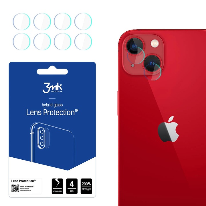 Armour Shield fólia iPhone 13-hoz, 4 darabos szett, Lencsevédelem, J37, Üveg, Kristálytiszta