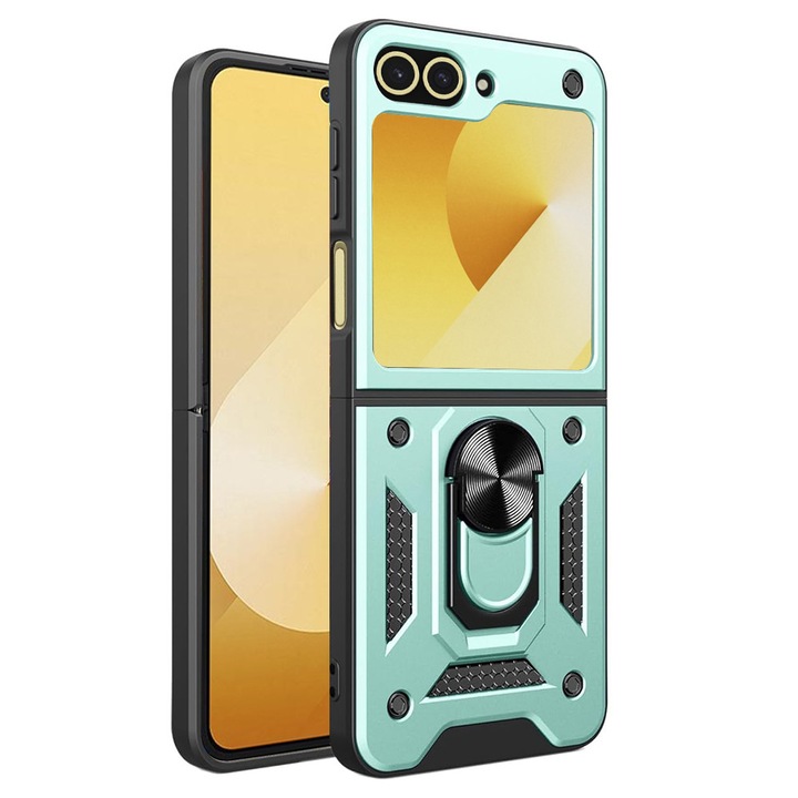 Защитен калъф, съвместим със Samsung Galaxy Z Flip6 / Flip7 FE, Tim, зелен