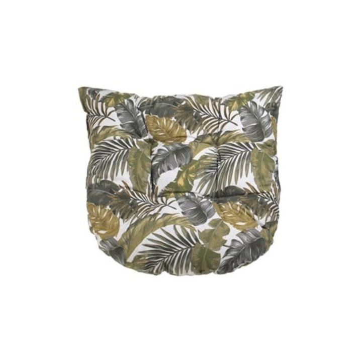 Perna de Podea Potcoava Alba cu Model Frunze de Bananier 45x50cm