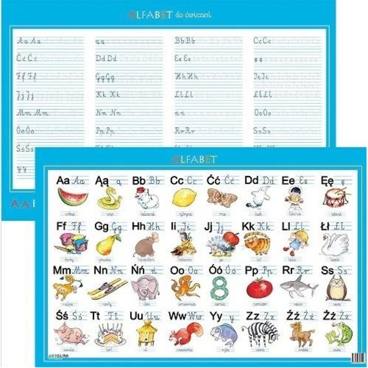 Artglob oktató ábécé szőnyeg, laminált, újrafelhasználható, 30x45cm