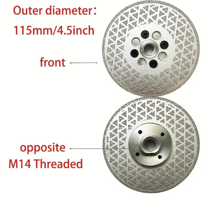 Disc abraziv diamantat dublu fata pentru taiere marmura, placi ceramice si piatra, design stea, diametru 125mm