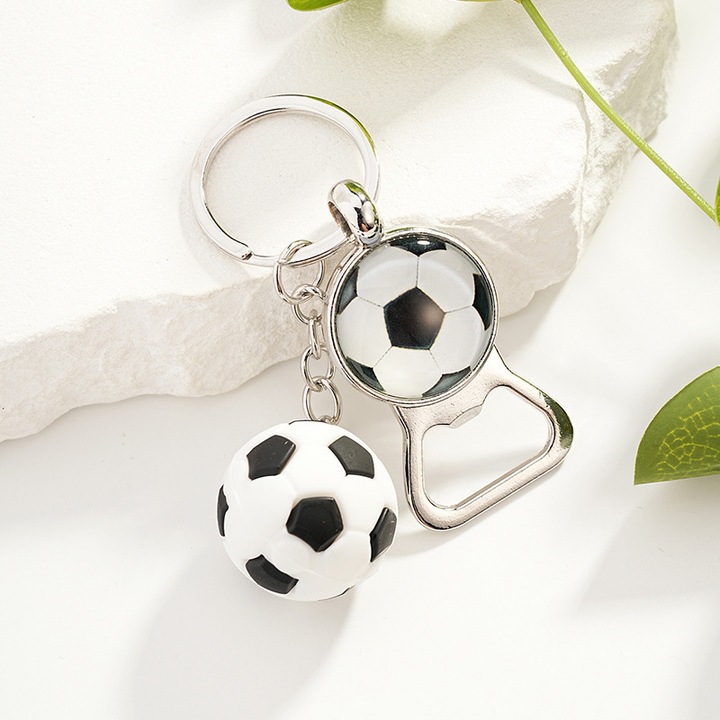 Breloc de chei deschizator de sticle, fotbal, aliaj, design creativ