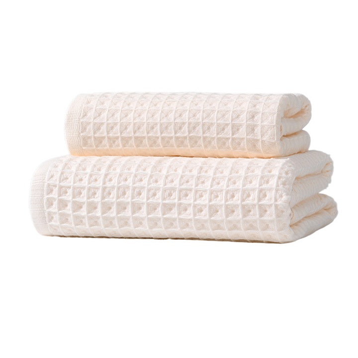 Set de 3 prosoape din microfibra, roz deschis, dimensiuni mixte 70x140cm, 34x75cm, 34x34cm