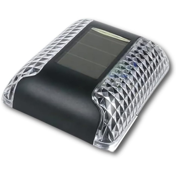 Lampa solara LED alba pentru exterior, 2 LED-uri puternice, rezistenta la intemperii, 8x6.5cm