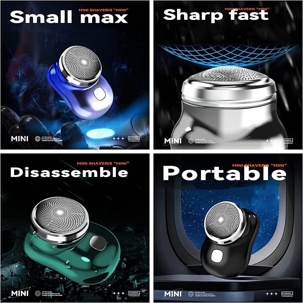 Aparat de ras electric mini, 6 lame, impermeabil, incarcare rapida USB, portabil, pentru uz acasa si birou