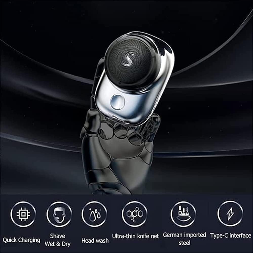 Aparat de ras electric mini, 6 lame, impermeabil, incarcare rapida USB, portabil, pentru uz acasa si birou