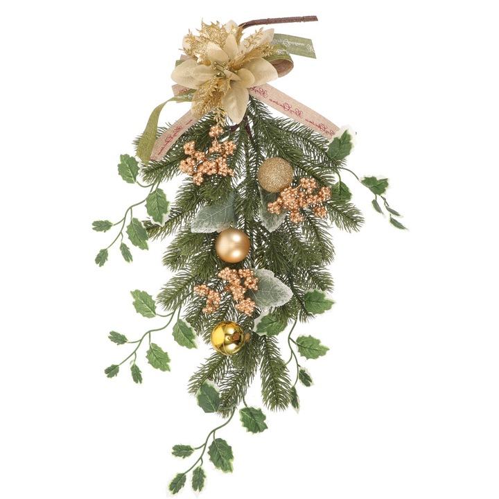 Decoratiune Craciun, teardrop swag, 54x25x4cm, multicolor, 1 set