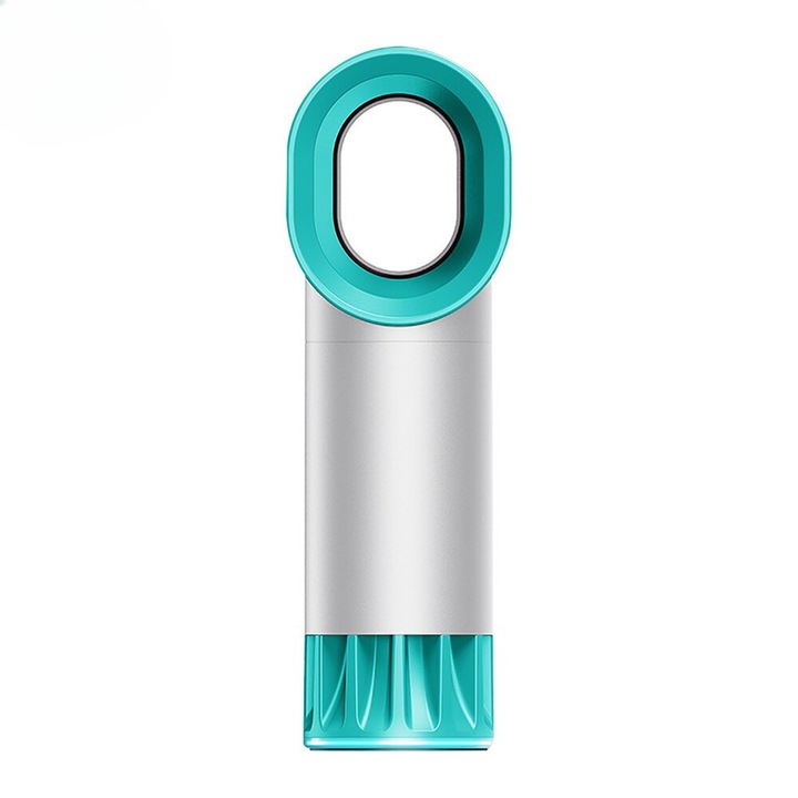 Ventilator portabil USB reincarcabil, mini racitor de aer, design fara palete, alb, 167x53.5x50mm