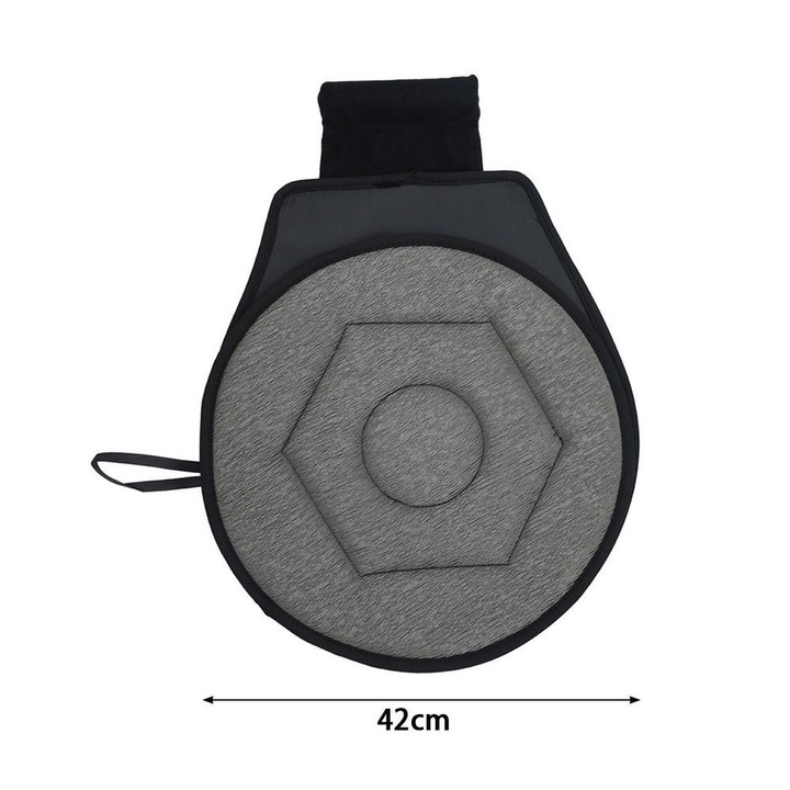 360°-ban forgatható ülőpárna, szürke, 45x40x2.5cm