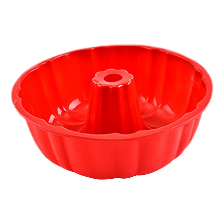 Tava de copt din silicon, 9.5 inch, non-stick, rosie, 24.5x24.5x9cm, set 1 buc.