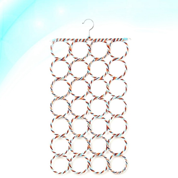 Umeras pentru haine, suport multifunctional, organizator pentru cravate si accesorii, negru, 73x38cm