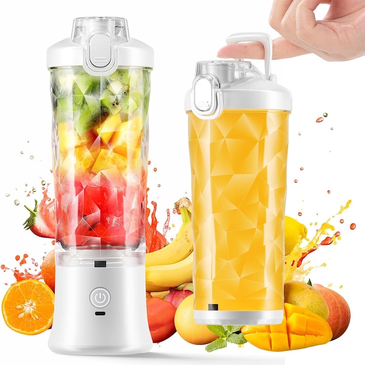 Blender portabil electric, mini storcator, multifunctional, 10.14x16.91oz, multicolor