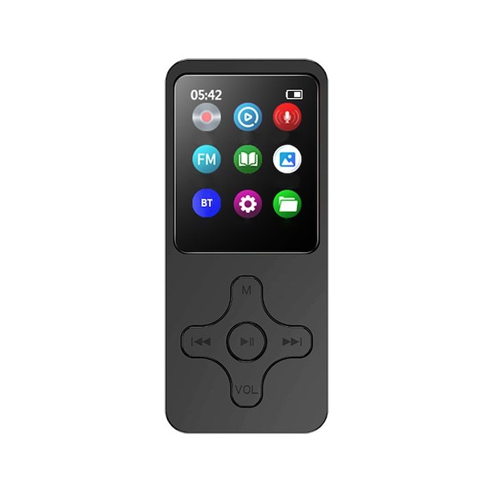 Player MP3/MP4, Bluetooth 4.0, difuzor, 16G/32G/64G/128G, negru/alb/rosu, 90.5x39.5x10mm