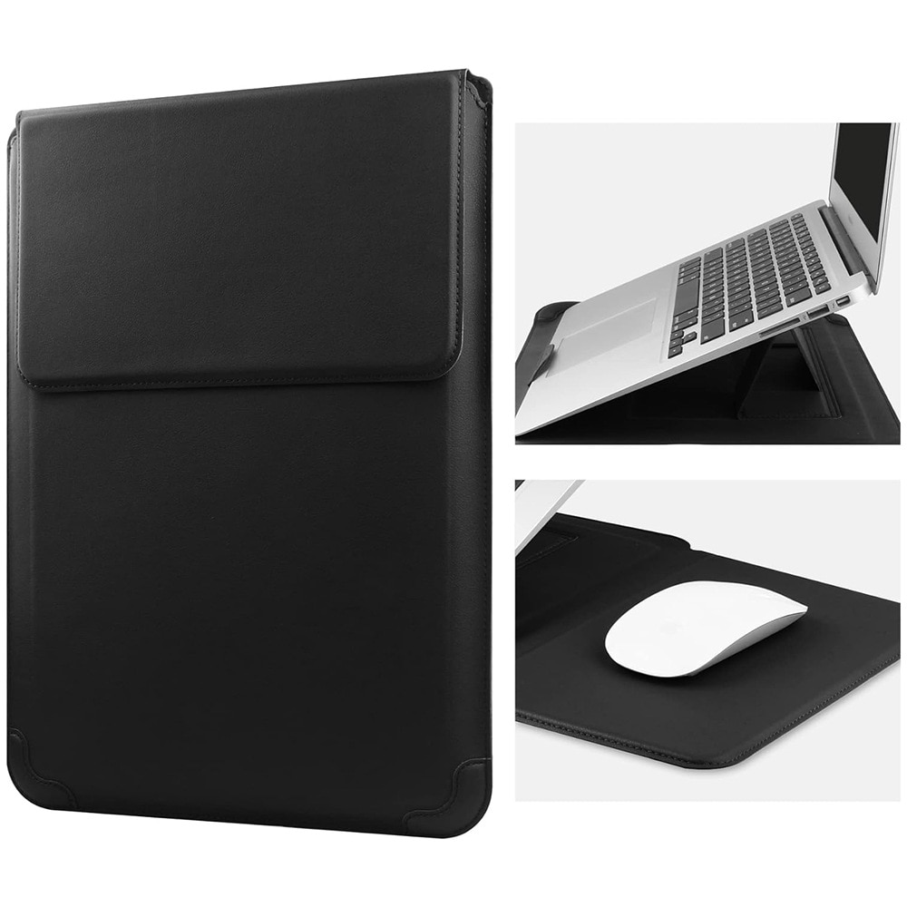 Husa laptop/tablet, 12-13.3 inch, design multifunctional, protectie completa, culoare neagra