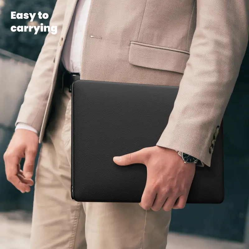 Husa de protectie pentru laptop cu suport integrat, compatibila cu MacBook Air 13, roz