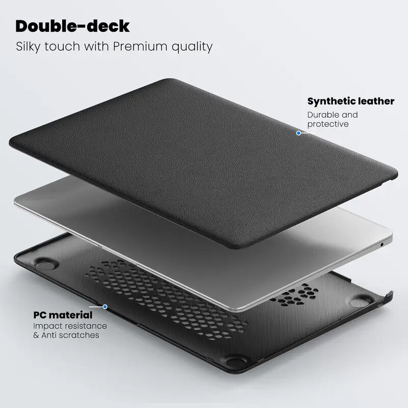 Husa de protectie pentru laptop cu suport integrat, compatibila cu MacBook Air 13, roz